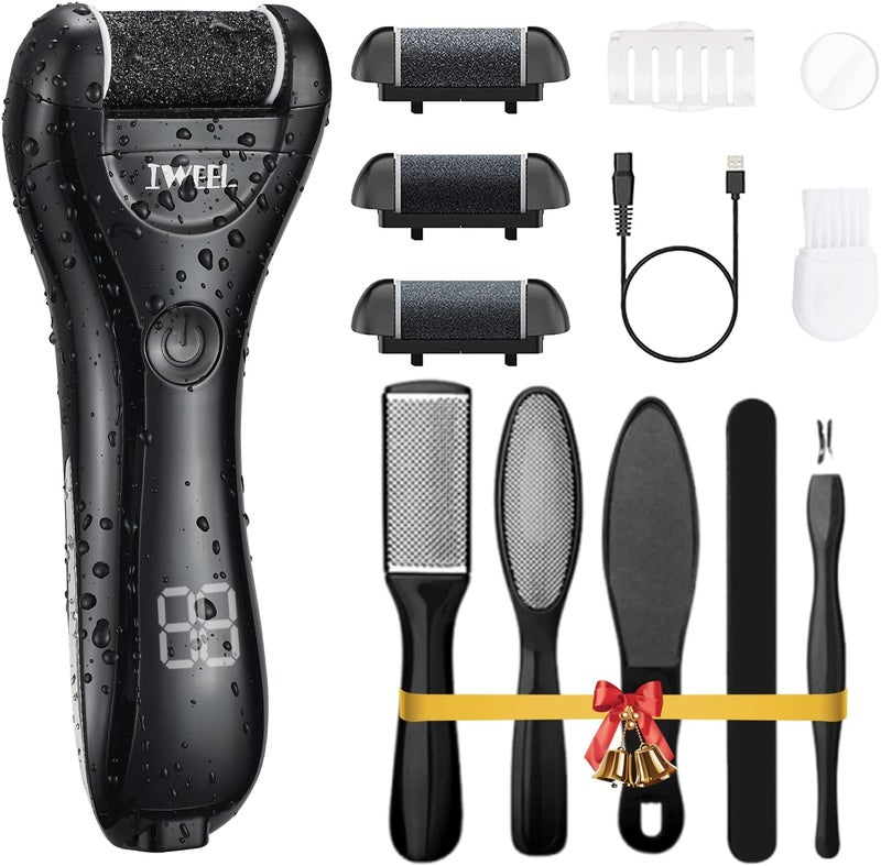 Electric Foot Callus Remover Rechargeable Portable Electronic Foot File Pedicure Kit Electric Callus Remover for Feet Pedicure Tools Foot Scrubber File Professional Foot Care for Dead Skin