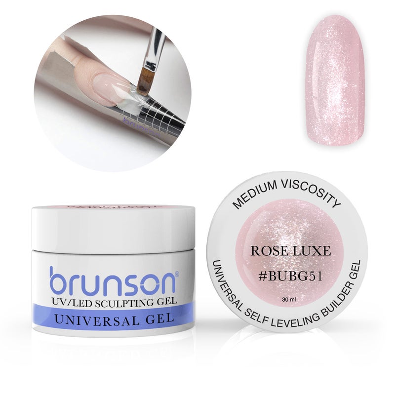 Brunson Builder Gel in Jar 30ml Professional Sculpting Builder Gel for Nail Extensions Overlays and 3D Nail Art UV LED Self Leveling Gel for Long Lasting High Gloss Nails