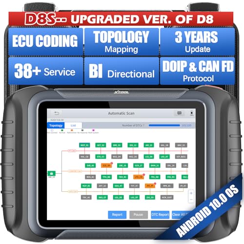 XTOOL XTOOL D8S Bidirectional Scan Tool 2025 Upgraded Ver. of D8 Scanner, OBD2 Scanner Diagnostic Tool, Topology Mapping, ECU Coding, 38+ Resets, FCA, CAN FD&DoIP, All System Scanner for Car, 3-Year Update - Image 1