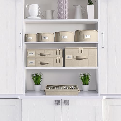 Sorbus Stemware Storage Cases Hard Shell, Wine Glass Storage Box Case with Dividers and Handle - China Storage Containers Holds 12 Crystal Glassware, Red White Wine Glasses, Champagne Flutes, Goblets - Image 4