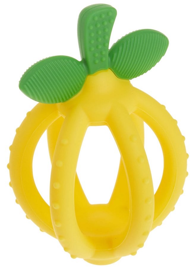 Itzy Ritzy - Itzy Ritzy Teething Ball & Training Toothbrush - Silicone, BPA-Free Bitzy Biter Lemon-Shaped Teething Toy Features Multiple Textures to Soothe Gums & an Easy-to-Hold Design (Lemon) - Image 1