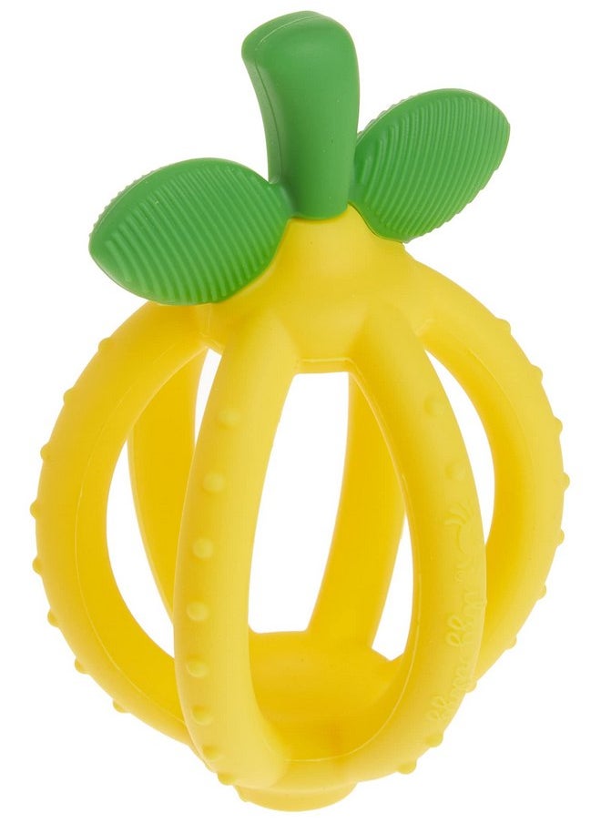 Itzy Ritzy - Itzy Ritzy Teething Ball & Training Toothbrush - Silicone, BPA-Free Bitzy Biter Lemon-Shaped Teething Toy Features Multiple Textures to Soothe Gums & an Easy-to-Hold Design (Lemon) - Image 1