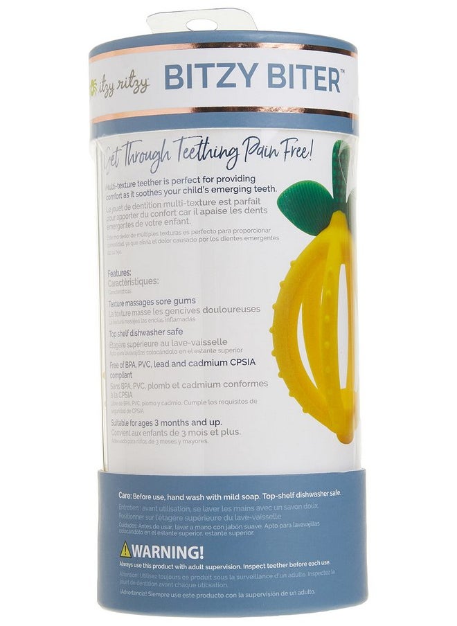 Itzy Ritzy - Itzy Ritzy Teething Ball & Training Toothbrush - Silicone, BPA-Free Bitzy Biter Lemon-Shaped Teething Toy Features Multiple Textures to Soothe Gums & an Easy-to-Hold Design (Lemon) - Image 1
