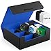 Mlikero Card Deck Case 1800 Trading Card Storage Box with 10 Dividers and 3 Foam Stoppers Leather Magnetic Closure Commander Deck Box Fit for YuGiOh MTG and Sport CardsBlackBlue - Image 3