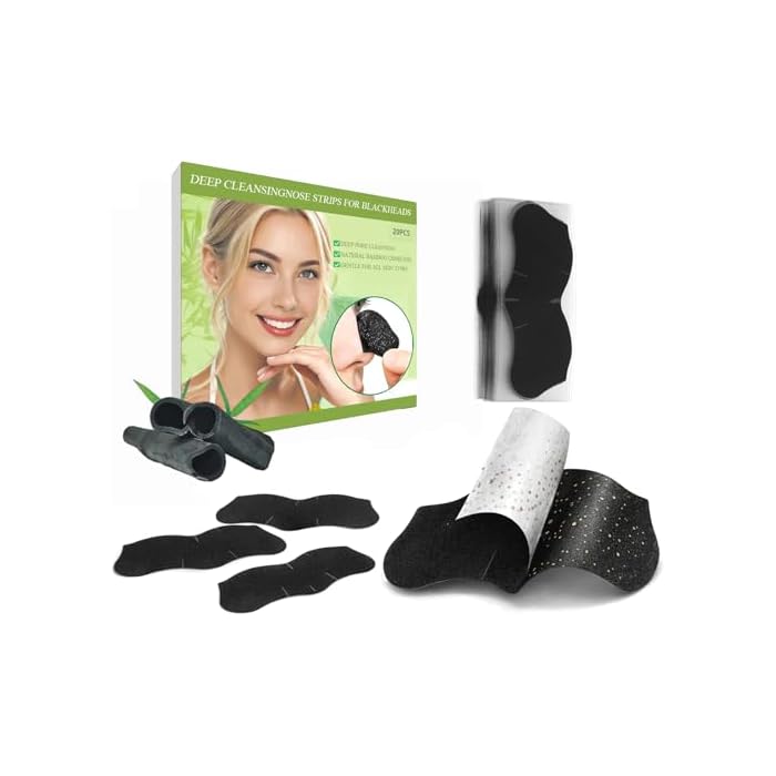 opasyo Blackhead Remover Strip, Charcoal Nose Pore Strips for Deep Cleansing, Pore Strips Blackhead Removal, Oil Control Nose Strips for Men & Women, All Skin Types (20Pcs)