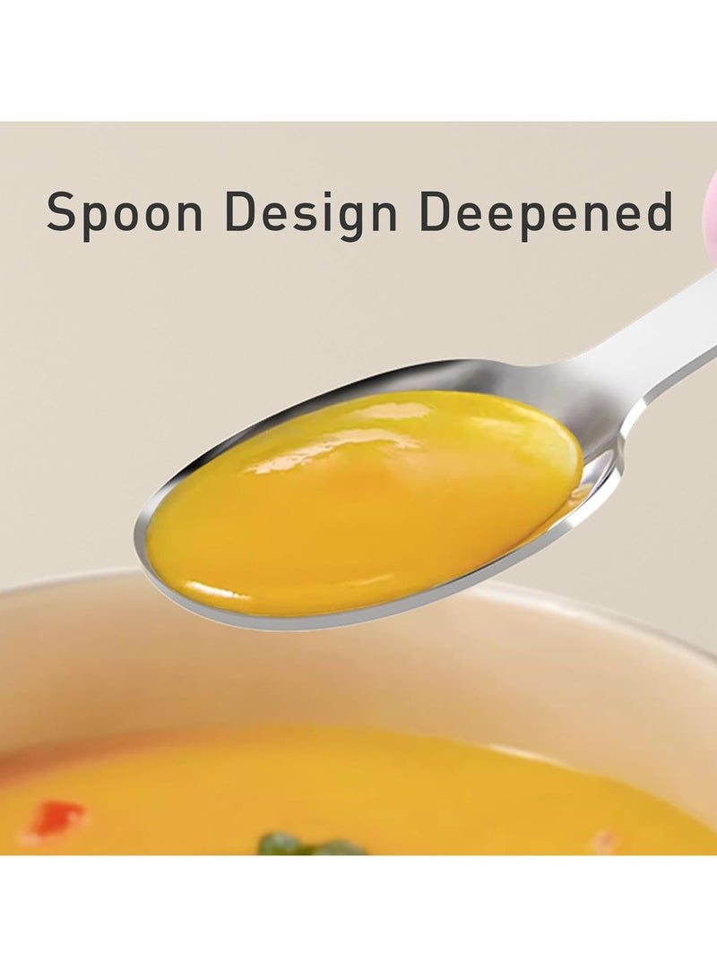 general Stainless steel children's silverware set for babies and toddlers with children's training chopsticks and baby spoon fork for self-feeding learning (set of 3) - Image 3