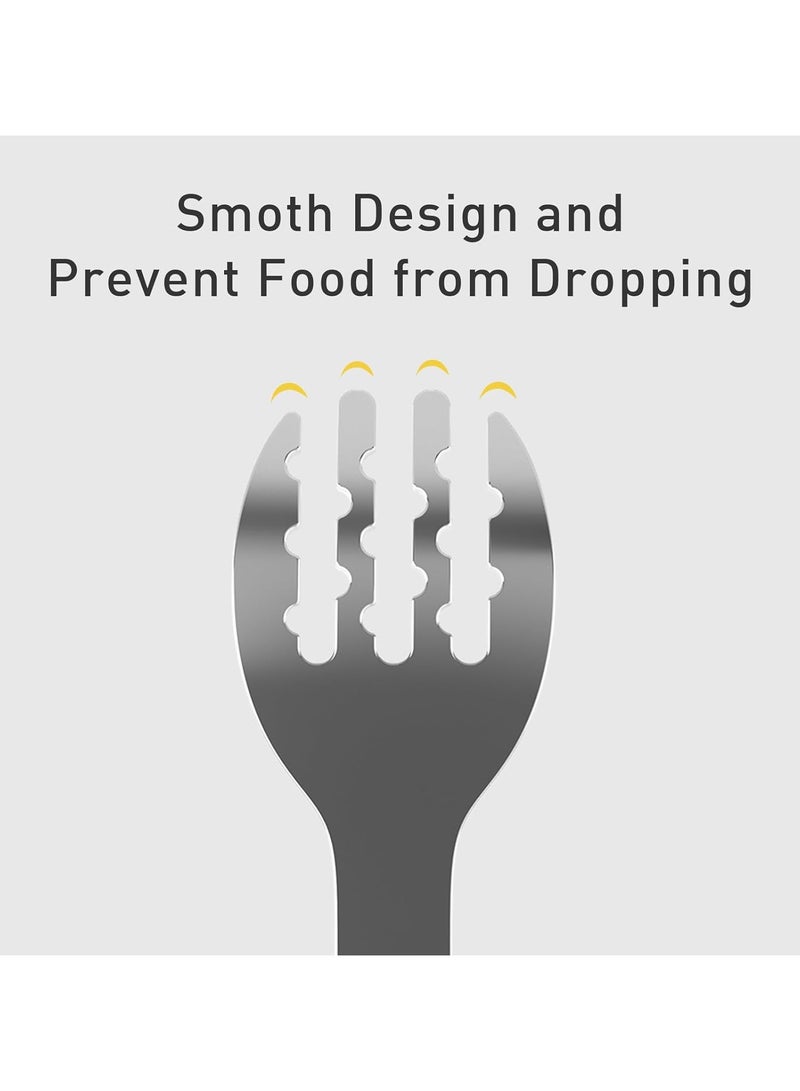 general Stainless steel children's silverware set for babies and toddlers with children's training chopsticks and baby spoon fork for self-feeding learning (set of 3) - Image 4