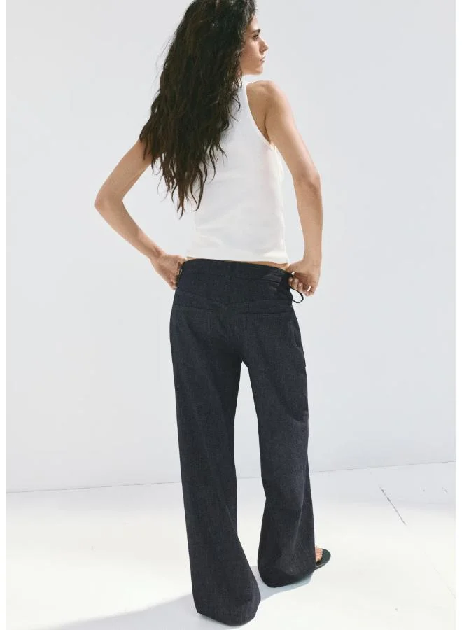 Mango Low-Rise Tie Jeans