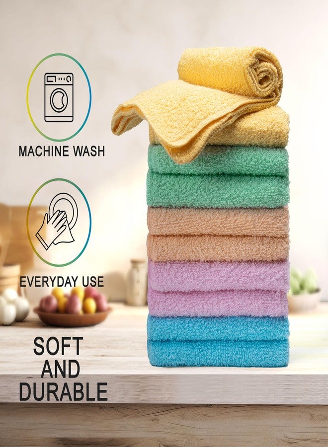 Textila Terry Washcloths - 12x12 Inches - Pack of 10 - Multicolor - Highly Absorbent, Soft Feel and Multipurpose Cotton Wash Cloths for Everyday Use - Image 3