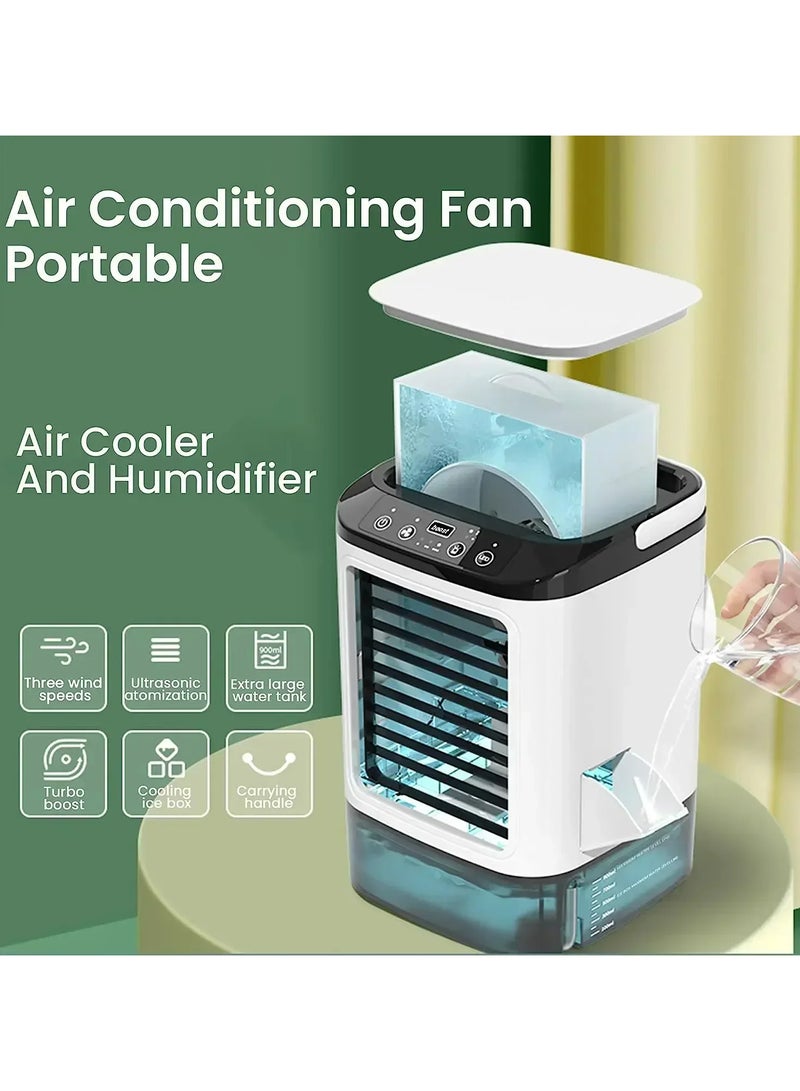 Joshberg Portable Air Conditioners, Dual Spray Ultrasonic Atomization 3-Speed Mute Air Cooler Night Light Electric Fan for Home - Image 4
