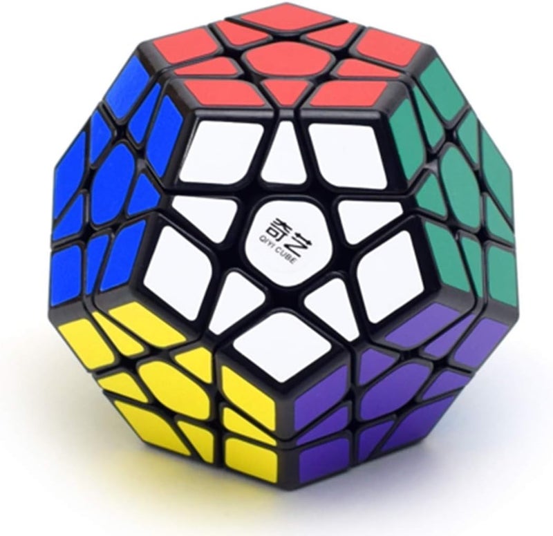 CuberSpeed CuberSpeed Pentagonal Dodecahedron 12 Sided Megaminx Cube 3x3 Megaminx Speed Cube Puzzle Toy QiHeng Black megaminx Speed Cube  - Image 1