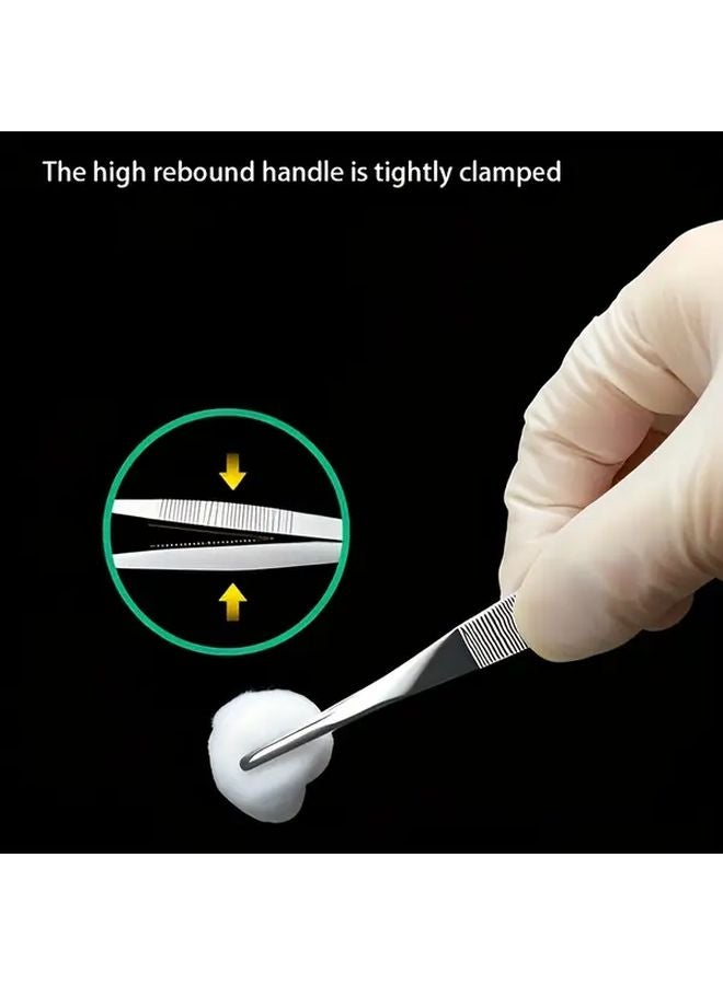 Stainless Steel Tissue Forceps with Teeth Rat Tail Hook 14cm Locking Clamp Surgical Dental Lab - Image 5