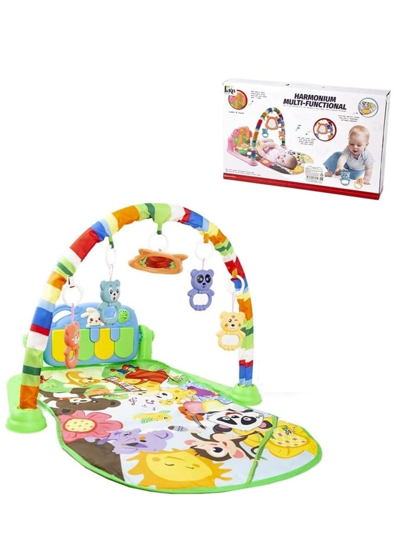 UniTrain Baby Play Mat and Gym for Newborn - Tummy Time Baby Activity Center and Piano with Sensory Hanging Play Toys - Play Gym with Music and Lights - Baby Essential Stuff for Infant Boy and Girl  - Image 1