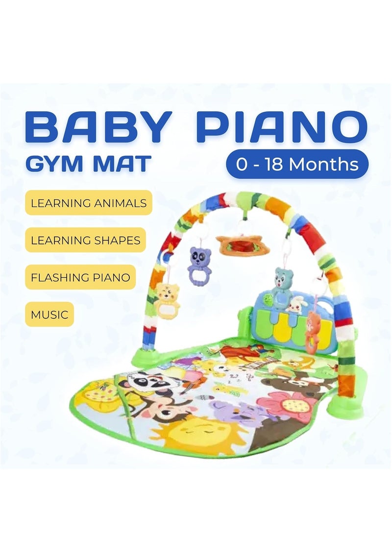 UniTrain Baby Play Mat and Gym for Newborn - Tummy Time Baby Activity Center and Piano with Sensory Hanging Play Toys - Play Gym with Music and Lights - Baby Essential Stuff for Infant Boy and Girl  - Image 5