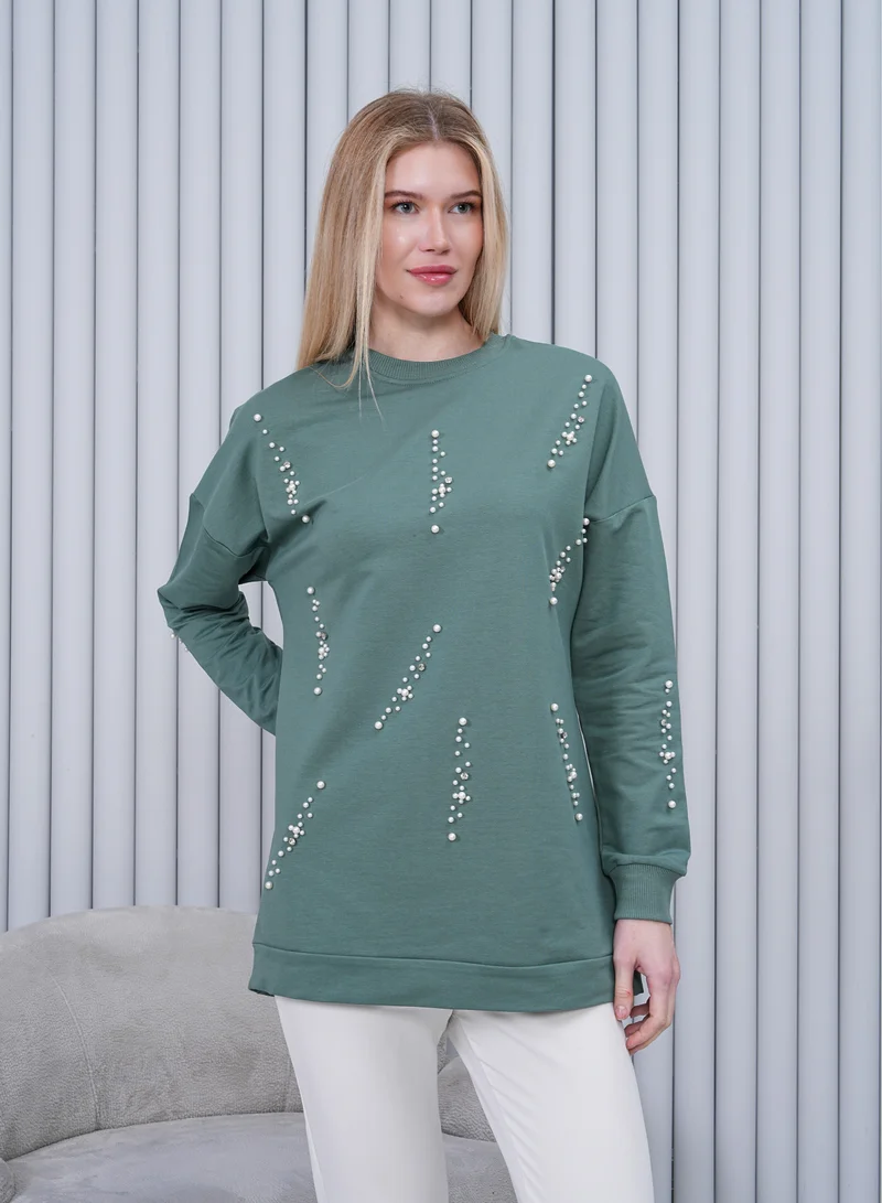 Pearl Embellished Sweatshirt