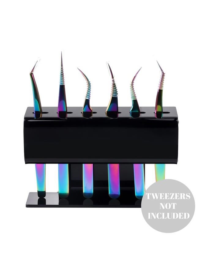 GEMERRY Lash Extension Supplies GEMERRY Tweezer Holder Tweezer Stand for Eyelash Extension Supplies Accessories Tools Acrylic Display Storage 6 Pcs Tweezers Shelf Holder (Black) - Image 3
