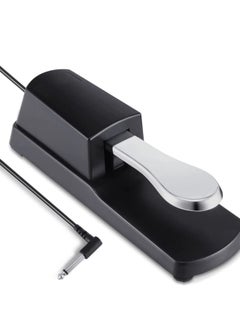 Piano Sustain Pedal, Keyboard Sustain Pedal for Digital Piano Electronic Keyboard MIDI Synthesizer, Sturdy Durable, with Polarity Switch, 1/4'' (6.35mm) Input Plug (Sustain Pedal)
