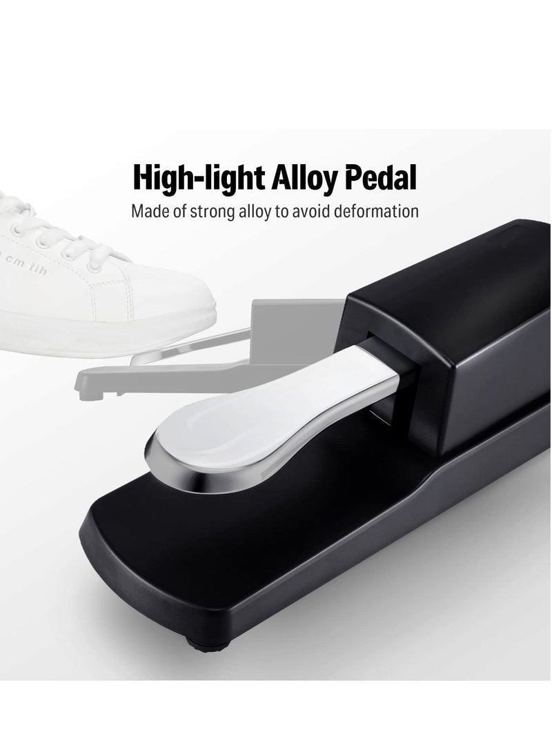 null - Piano Sustain Pedal, Keyboard Sustain Pedal for Digital Piano Electronic Keyboard MIDI Synthesizer, Sturdy Durable, with Polarity Switch, 1/4'' (6.35mm) Input Plug (Sustain Pedal) - Image 1