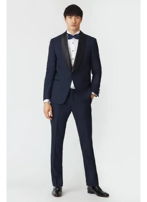 Bisse Men's 6 Drop Regular Fit Shawl Collar Slitless Tuxedo BLACK SM21Y21102_D39