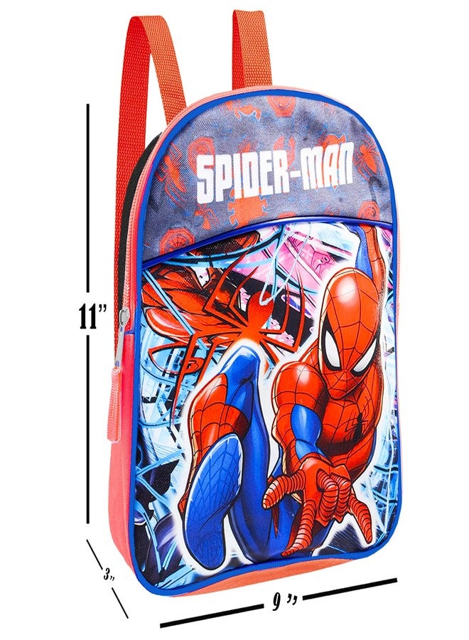 MARVEL Kids Spiderman Mini Backpack Set ~ 5 Pc Bundle with 11 Inch Marvel School Bag, Lunchbox, Water Pouch, 200 Stickers and More (Superhero School Supplies for Boys and Girls) - Image 3