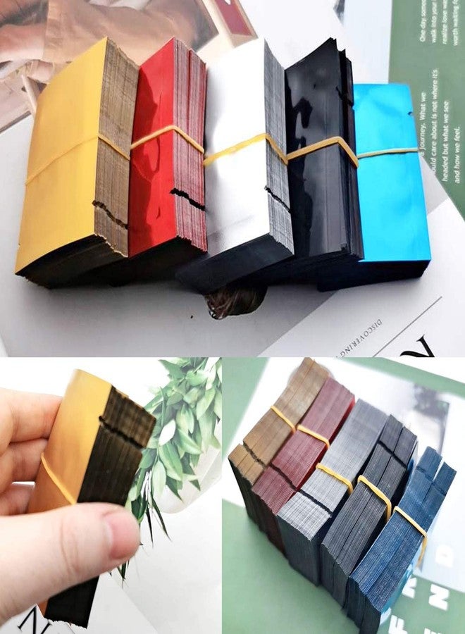 Markeny 500 Pack Aluminum Foil Bags, Matte Sample Pack Flat Open Top Resealable Tear Notch Aluminum Foil Mylar Bags, 5 x 7 cm/ 2x 2.7 inch, 5 Color - Image 4