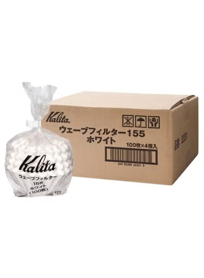 Kalita Wave Paper Coffee Filters I Smaller Size 155 I Pack of 3 (300 pcs) I Made in Japan - White  - Image 4
