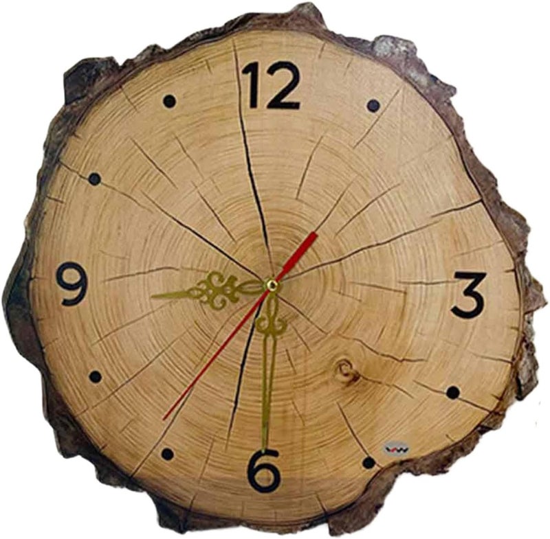Wall Clock Rustic Wooden Timepiece Silent Hanging Clock Farmhouse Quiet Movement Decorative Watch Suitable for Housewarming Party Class, 30cmx30cmx3mm - Image 1