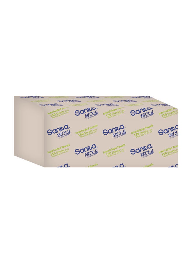 Brown Interfold Towel Tissue 150 Sheets