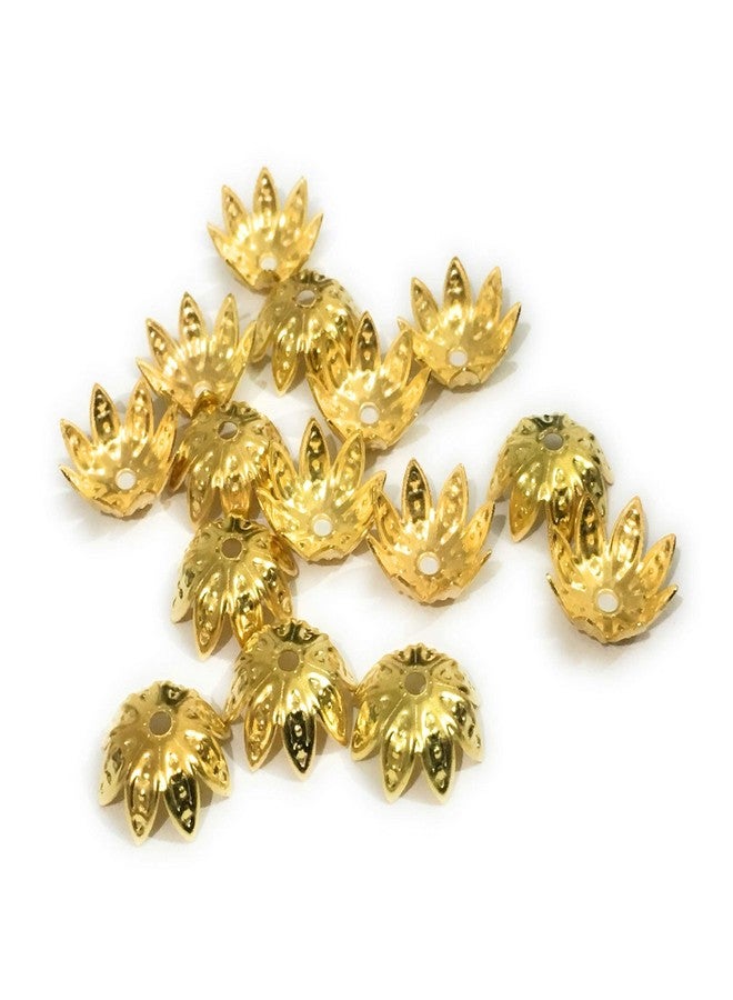 Alevan Art Jewels Bead Caps for Jewelry Making (Golden) - Pack of 50 Pieces - Image 2