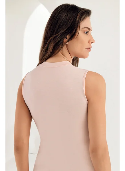 Şahinler Lycra Sleeveless Turtleneck Undershirt Pink MB1009