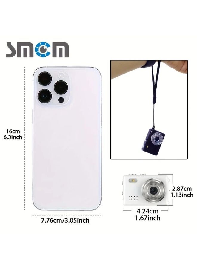 White Digital Camera 1080P 12MP With 32GB Memory Card For Photos And Videos - Image 2