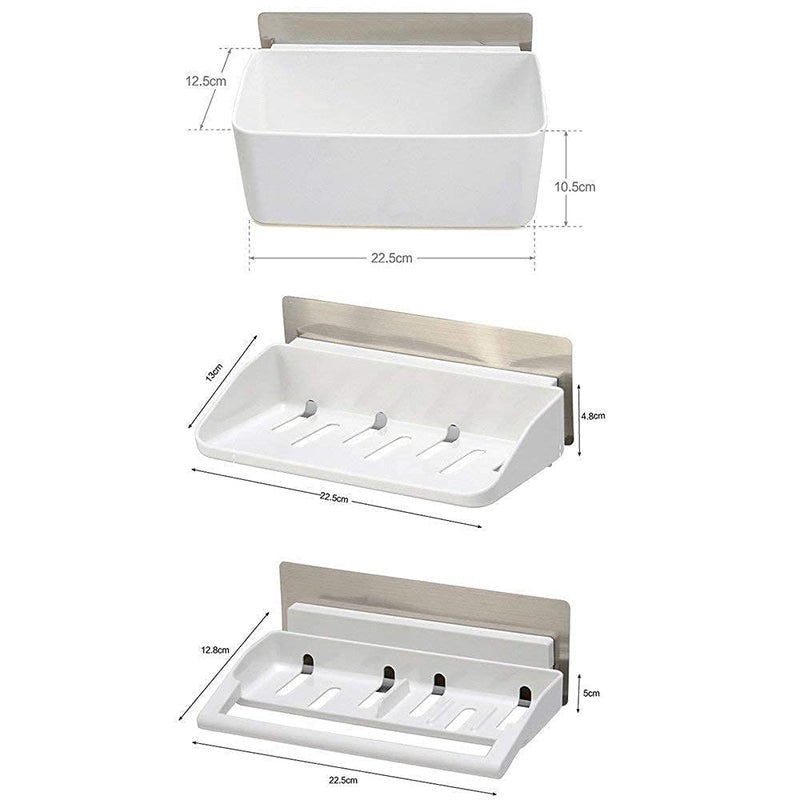 JELLEX 3 Tier Bathroom Organizer with Towel Rail White colorPack of 1 - Image 2