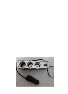 Car Cigarette Lighter Splitter With USB Output - 3 Socket