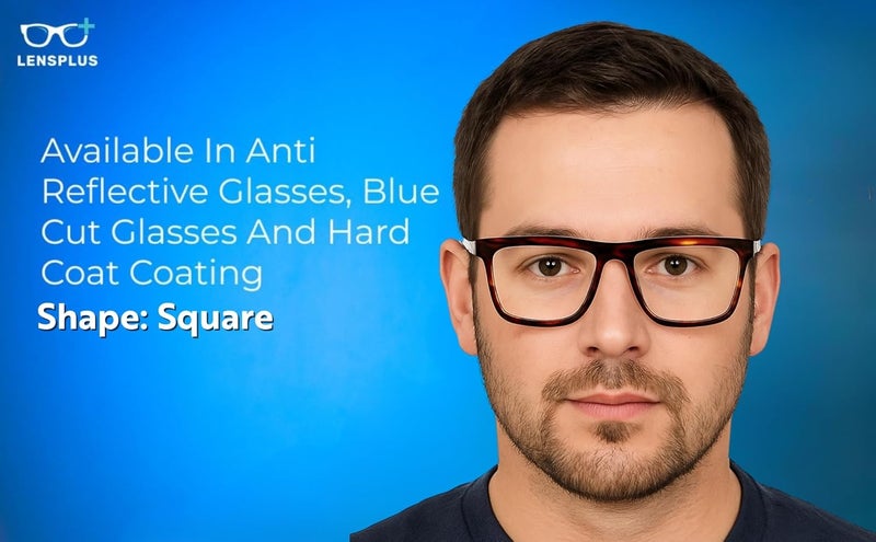 Lens+ Lensplus Square TR Full Rim Eyeglasses with Blue Cut Lightweight Unisex Eyewear for Men & Women | Stylish Computer & Daily Use Frame - Image 5
