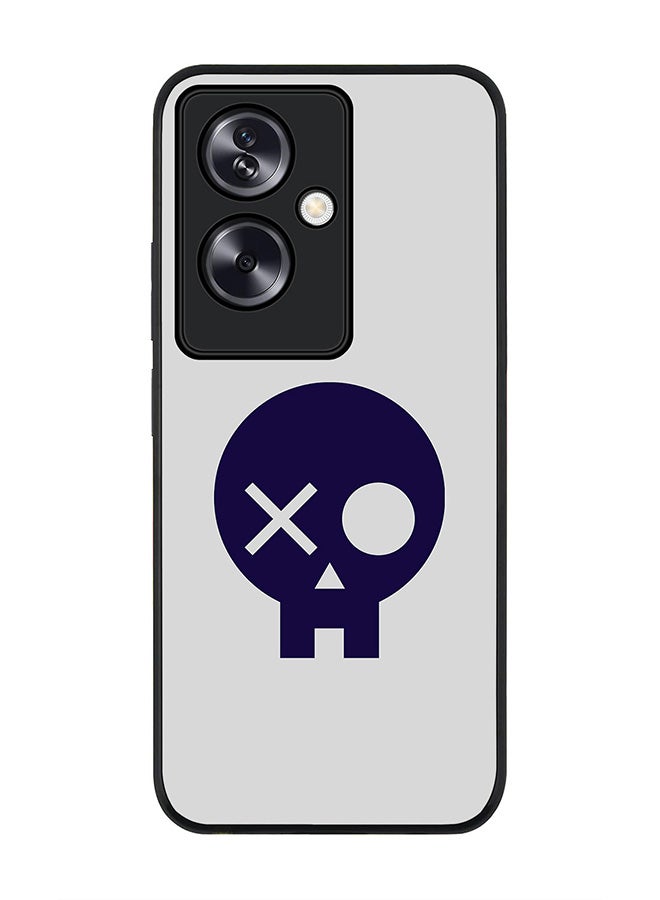 Stylizedd Rugged Black Edge Case for Oppo A79 5G, Slim fit Soft Case Flexible Rubber Edges Anti Drop TPU Gel Thin Cover - Skull Patch  - Image 1