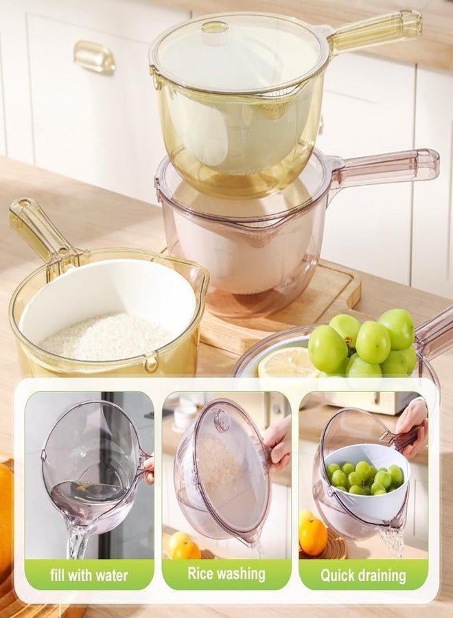 Tendula Multifunctional Fruit Cleaner with Double Bowl & Spring Draining Basket, Kitchen Colander with Spout & Handle for Washing Fruits, Vegetables & Rice - Image 2