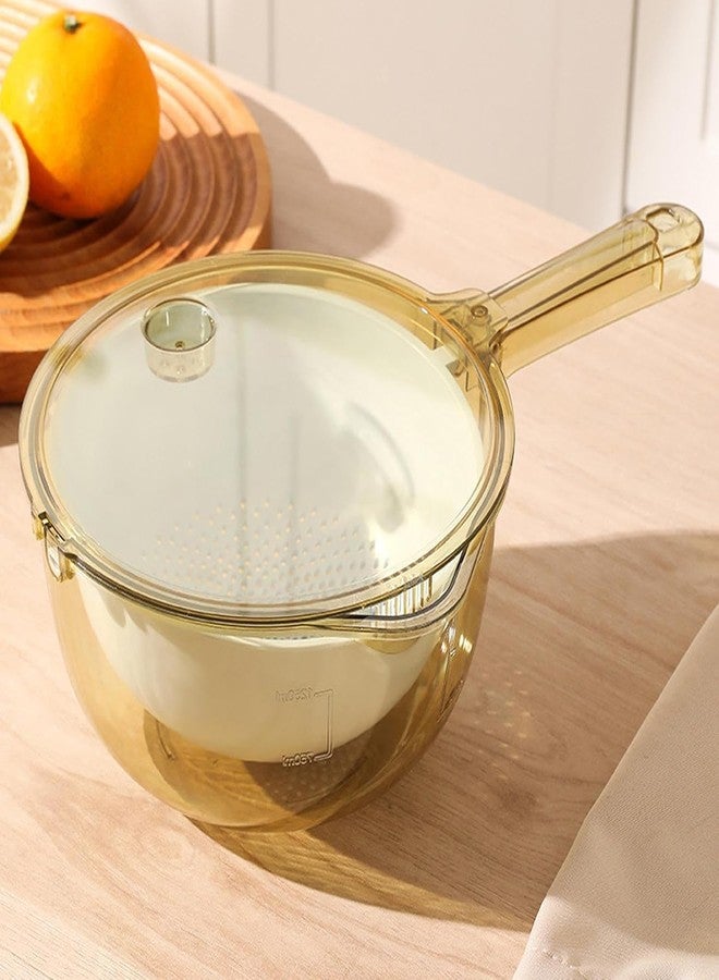Tendula Multifunctional Fruit Cleaner with Double Bowl & Spring Draining Basket, Kitchen Colander with Spout & Handle for Washing Fruits, Vegetables & Rice - Image 1