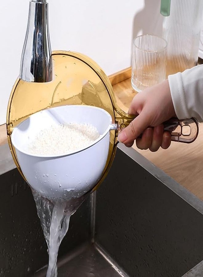 Tendula Multifunctional Fruit Cleaner with Double Bowl & Spring Draining Basket, Kitchen Colander with Spout & Handle for Washing Fruits, Vegetables & Rice - Image 5