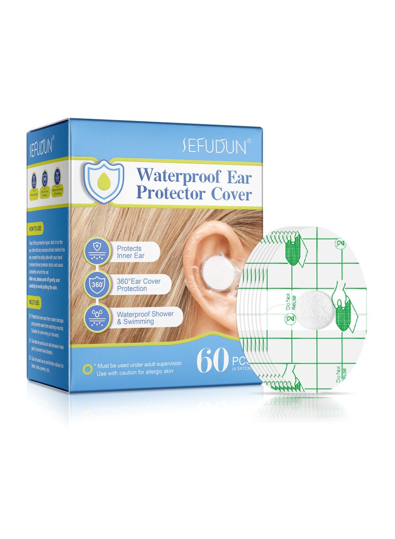 سيفودون 60 قطعة مقاومة للماء حماية الأذن غطاء حماية الأذن دش السباحة مع مواصلات الأذن - Image 1