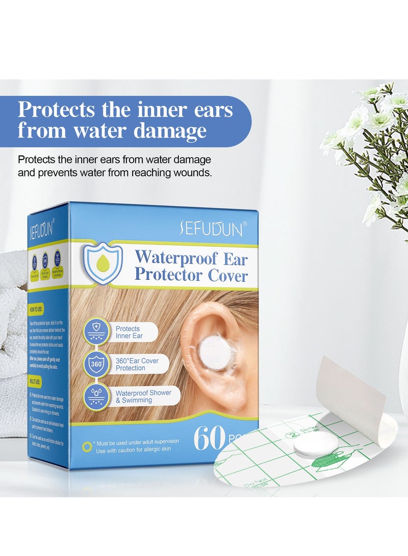 سيفودون 60 قطعة مقاومة للماء حماية الأذن غطاء حماية الأذن دش السباحة مع مواصلات الأذن - Image 3