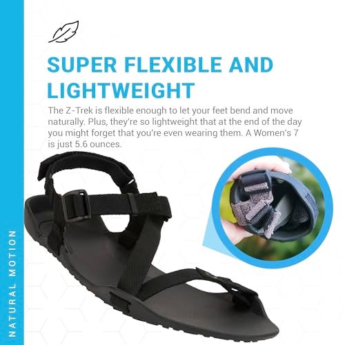 Xero Shoes صنادل ز-تريك النسائية من زيرو شوز، للمشي حافي القدمين، سوداء، 10 - Image 4