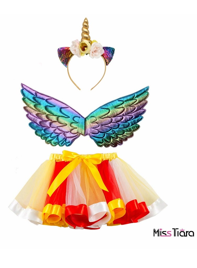 MissTiara طقم ملابس حفلات عيد ميلاد مكون من 3 قطع بمقاس 100-115 سم - Image 2