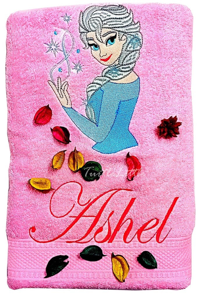 COTTON PRINCESS PERSONALISED KIDS BATH TOWEL 500 GSM SET OF 1 PINK