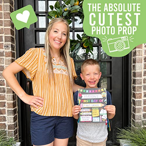 Hadley Designs First Day of School Sign – 10 Double-Sided First and Last Day Boards, 8x10 Back to School Photo Prop for Kids, Preschool, Kindergarten and Elementary, Fiesta Chalk Theme - Image 3