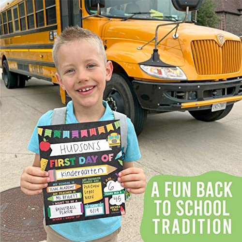 Hadley Designs First Day of School Sign – 10 Double-Sided First and Last Day Boards, 8x10 Back to School Photo Prop for Kids, Preschool, Kindergarten and Elementary, Fiesta Chalk Theme - Image 5