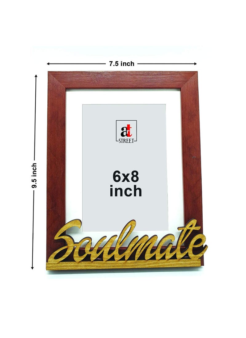 Art Street Art Street Soul Mate Table Photo Frame For Valentine Day, Photo gift/love gift/valentine gift- Brown-Size-6x8 Inches  - Image 2