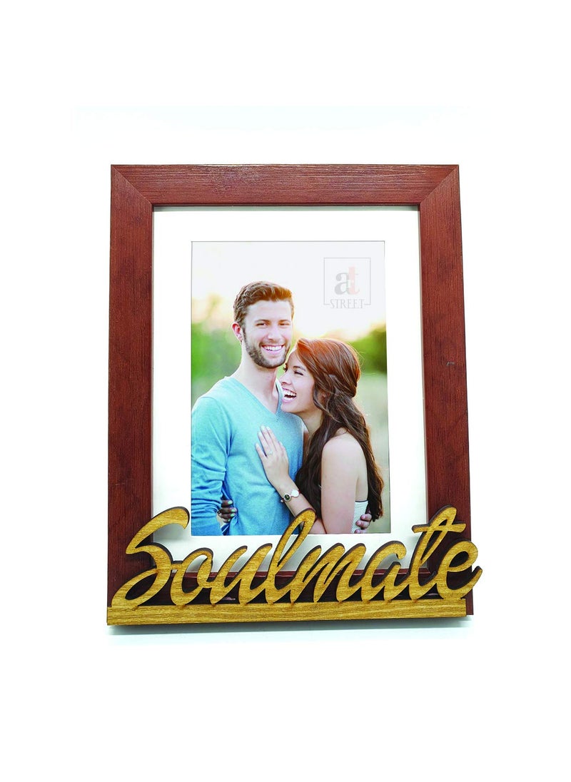 Art Street Art Street Soul Mate Table Photo Frame For Valentine Day, Photo gift/love gift/valentine gift- Brown-Size-6x8 Inches  - Image 1