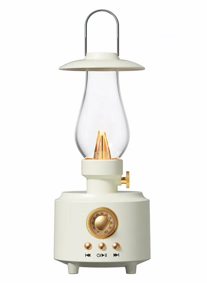 NIBEMINENT Vintage Kerosene Bluetooth Speaker – Waterproof, Portable Woodgrain Design with LED Camping Light, Wireless Music Player for Indoor/Outdoor, AUX/TF/USB  - Image 1
