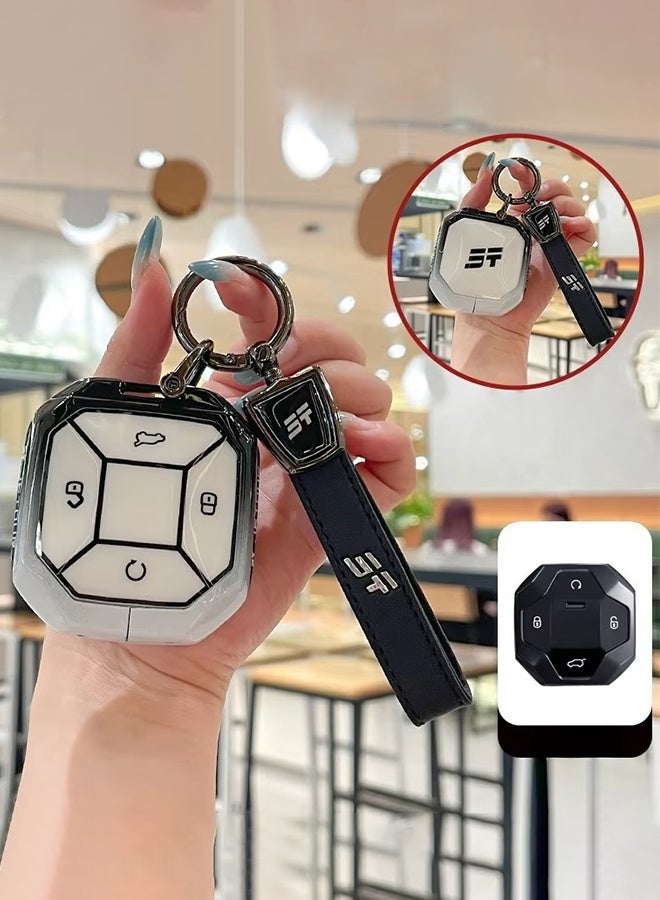 Car Zinc Alloy Key Cover Case for Jetour Traveller/Shanhai T1 T2 CDM, Protective Key Fob Shell Key Bag Chain - Image 2