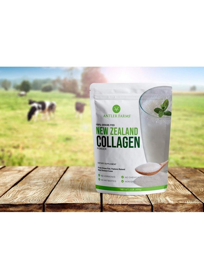 Antler Farms - 100% Pure New Zealand Collagen Powder From Grass Fed Cows Unflavored 1 Lb Hydrolyzed Cold Water Soluble Peptides Keto Friendly Bioavailable Quick Dissolving - Image 1
